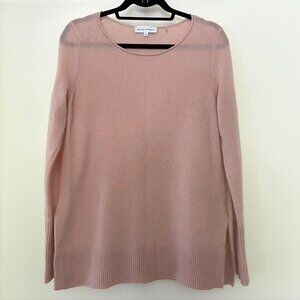 White+Warren 100% Cashmere Muted Pink Crewneck Pullover Knit Sweater Size Medium